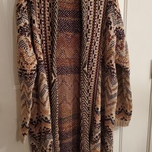 NWOT Adora Boho Knit Women's Duster Length Sweater